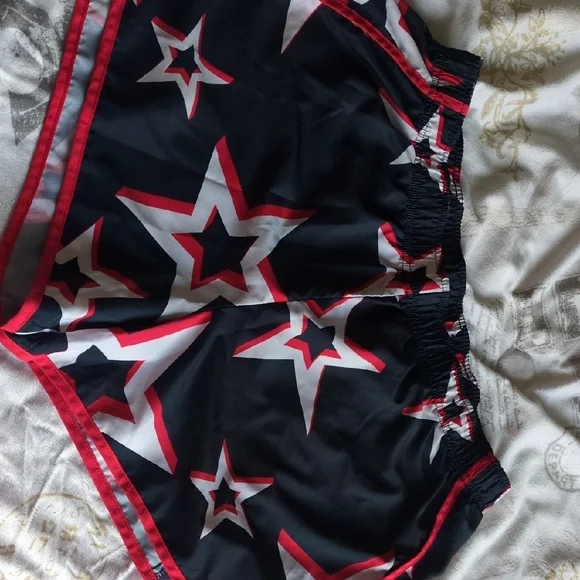 Xersion Black and Red Star Athletic Shorts - Picture 2 of 6